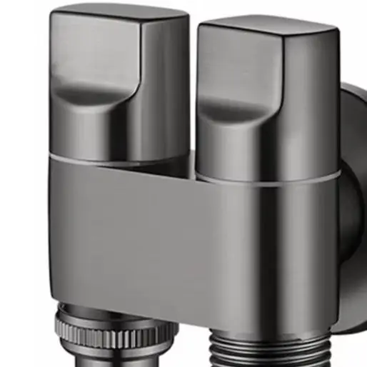 Katup Kontrol Sudut Ganda G1/2 1 Masuk 2 Keluar Untuk Mesin Cuci Dan Toilet Perlengkapan Perbaikan Rumah Untuk Rumah Tangga