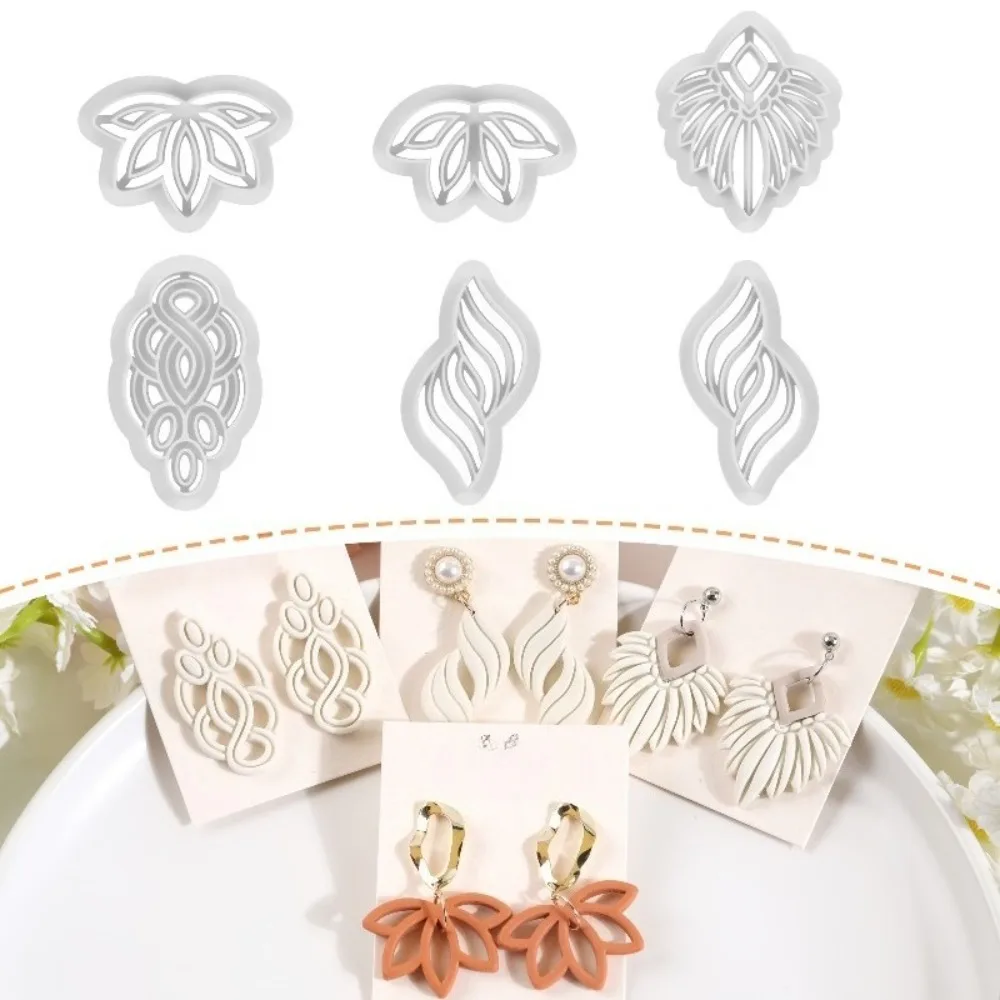 Puocaon 6-teiliges Boho Polymer Clay Ausstechformen-Set – Geometrische, florale & gewebte Texturformen für DIY-Ohrringe, Schmuck & Bastelarbeiten