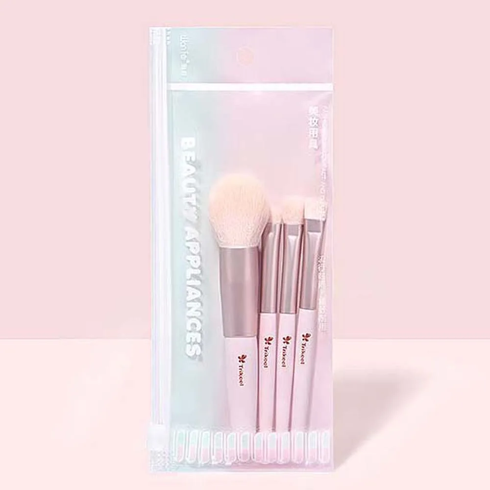 4 pçs/set detalhe preciso escova pincéis de maquiagem conjunto inclinado plana olho rosto maquiagem em pó blush escova sombra cosméticos