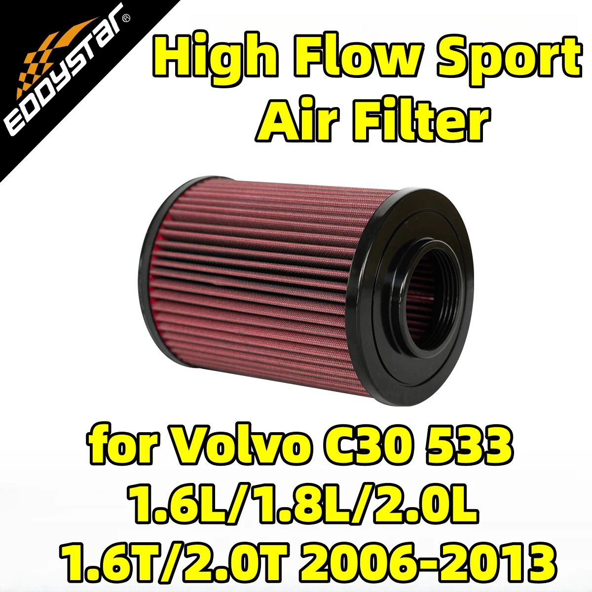 

Спортивный воздушный фильтр с высоким расходом для Volvo C30 533 1,6 л/1,8 л/2,0 л/1,6 т/2,0 т 2006-2013, моющиеся гоночные впускные фильтры