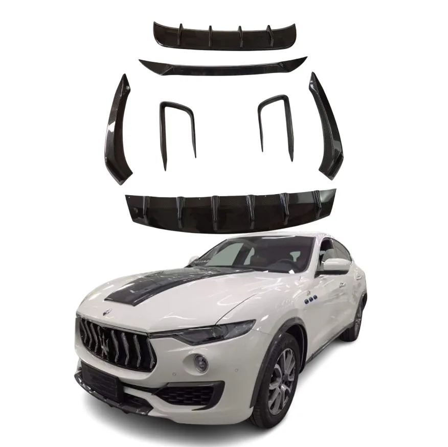 

For Maserati Levante High Quality Carbon Fiber Body Kit Front Lip Rear Diffuser Side Skirts Spoiler Top Wing-Perfect Fit Bumper