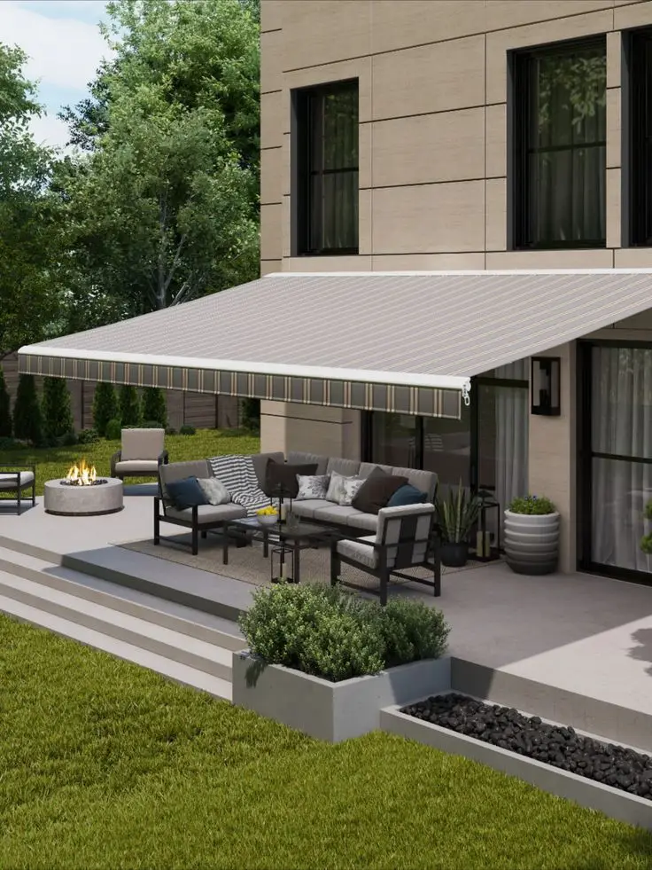 Factory Wholesale Motorized Durable Outdoor Awning with LED Lighting Retractable Awnings Retractable Roof Full Cassette Awning