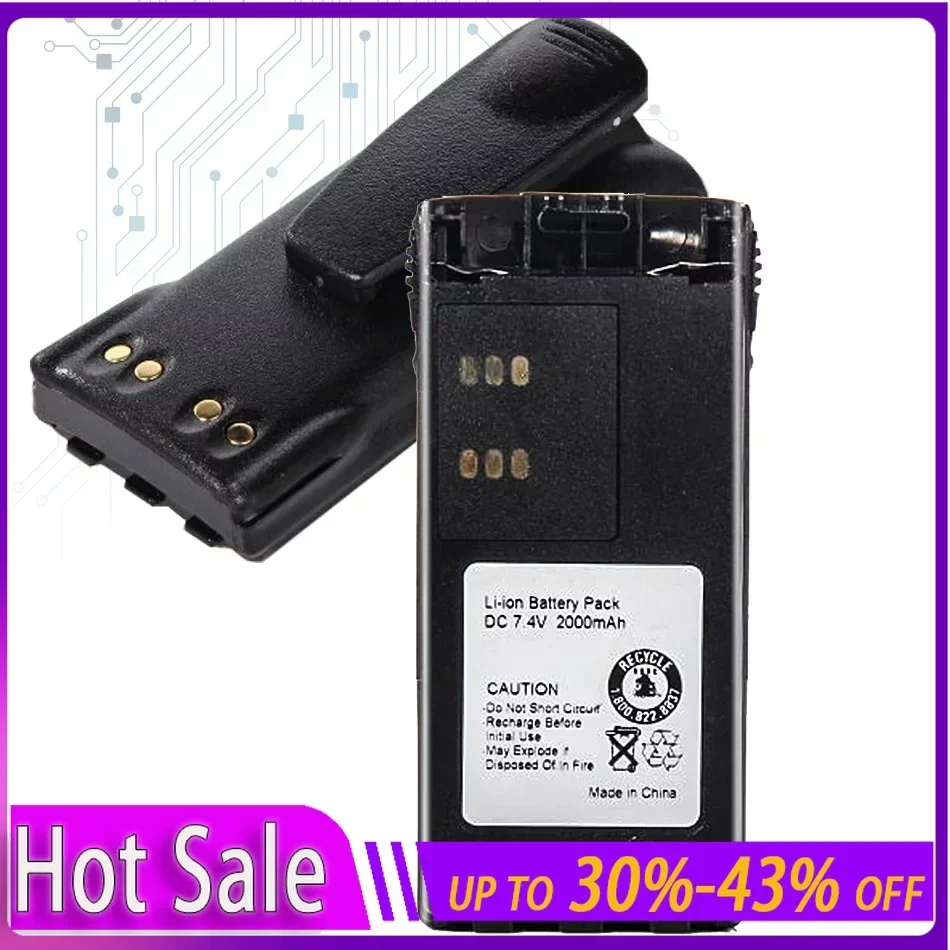 7.4V 2000mAh Lithium-Ion Battery for Motorola GP Series Radios GP328 GP338 PTX760 for HNN9013 HNN9008 HNN9009 Batteries