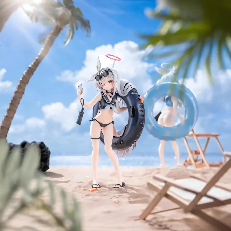In Stock 22cm Beach Swim Ring Twin Girls Ornament Anime Game Character Desktop Collectible Decor Gift view 4