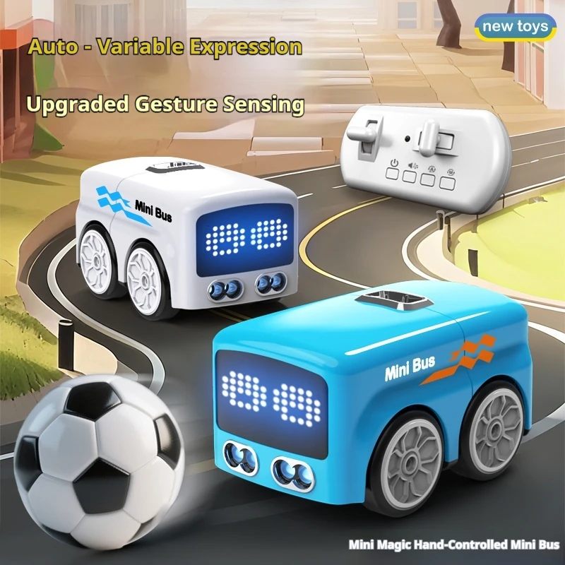 Advanced Mini Desktop Toy Car Gesture Sensing Obstacle Avoidance Follow‑Mode Induction Bus Kids Remote Control Toy Vehicle Gift