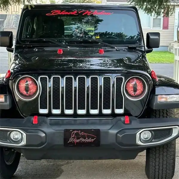 Beast Eyes Headlight Decals, Eye Decals for Jeep Headlights, Round Headlight Decal, 3D Stereo Eyes Headlight Decal Stickers