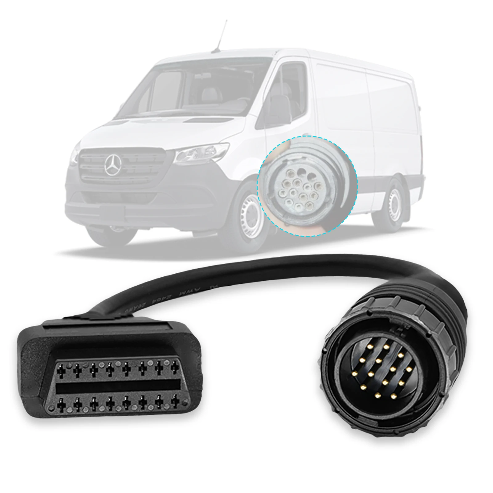 14Pin OBD Adapter für Mercedes Sprinter Actros Atego für VW LT EVE/CDI/PMS Lkw Bus Motor diagnose Stecker Kabel für Benz – Detail 1