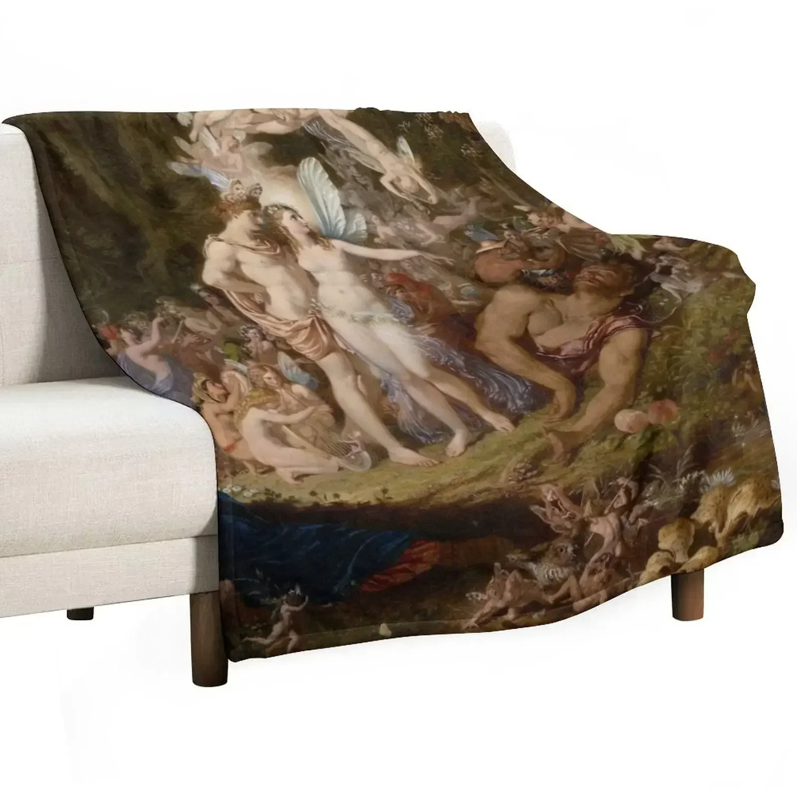 

The Reconciliation of Oberon and Titania - Joseph Noel Paton Throw Blanket Decoratives Kid'S Blankets