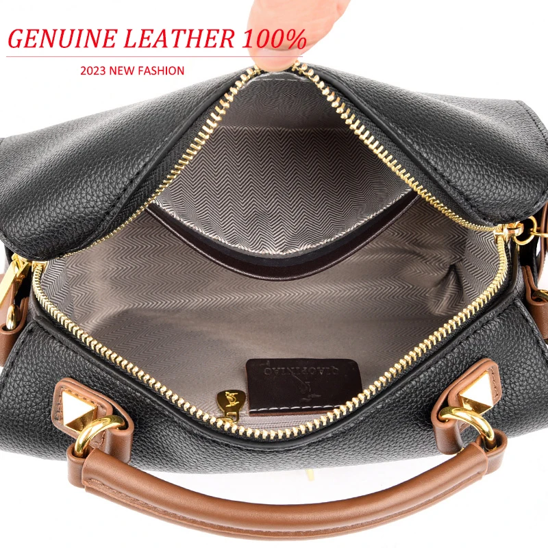 High Quality Solid Color Leather Shoulder Crossbody Bag For Women 2024 Luxury Women\'s Handbag Designer Female Messenger Tote Sac