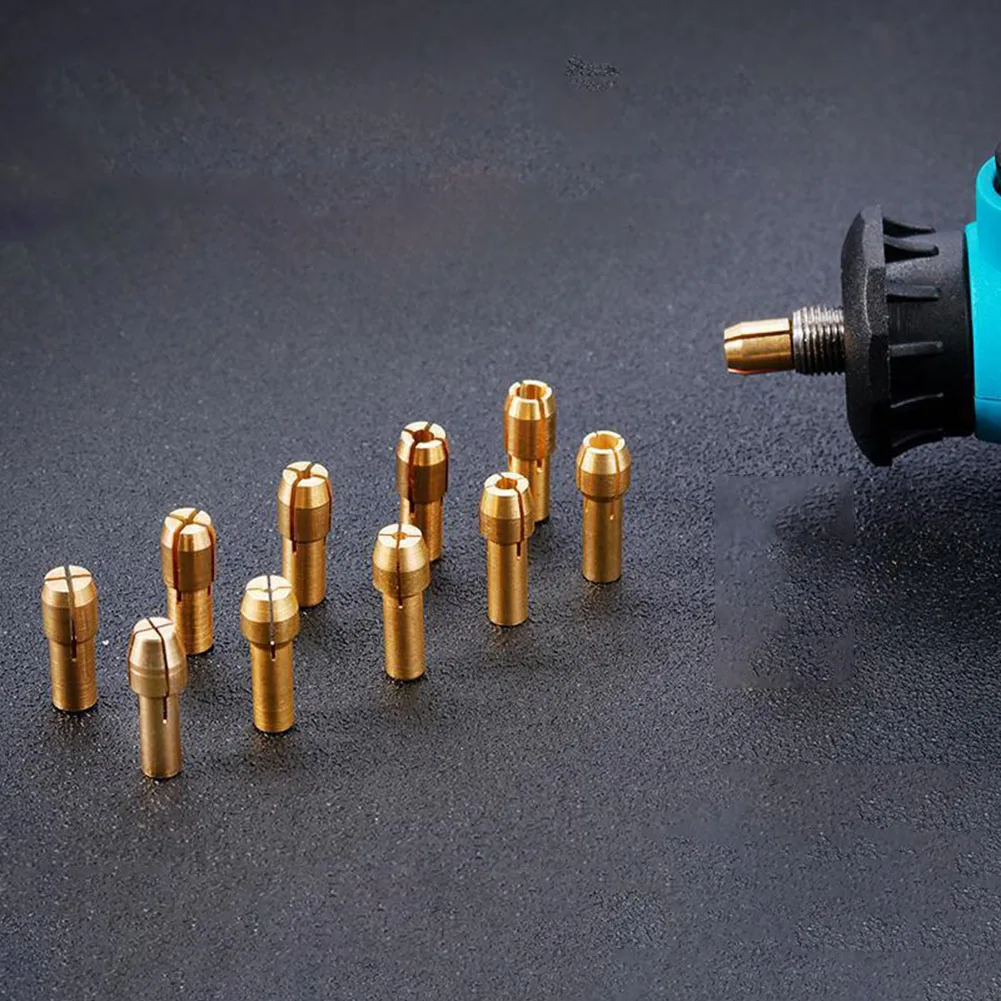 Engraving Machine Part Rotary Tool Chuck 0.8mm Brass Drill Chuck Adapter Power Tool Accessory Vibration Reduction