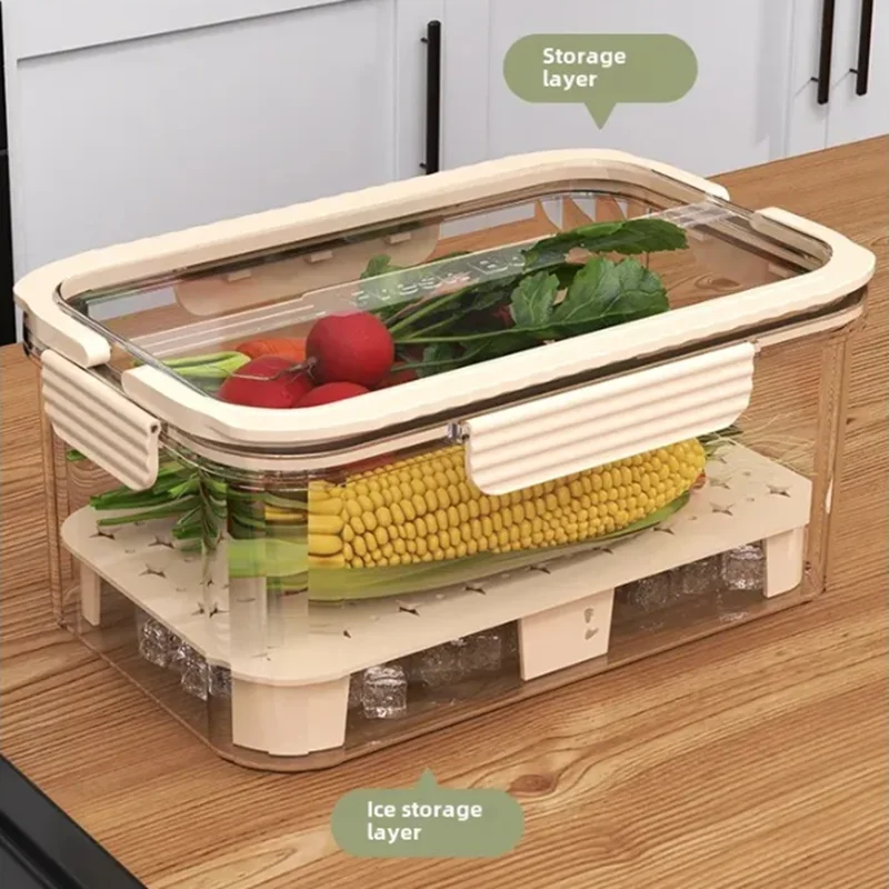 Fresh-Keeping Box Portable Picnic Containers With Lids and Handle Divided Serving Trays Plastic Air Tight Fridge Food Storage