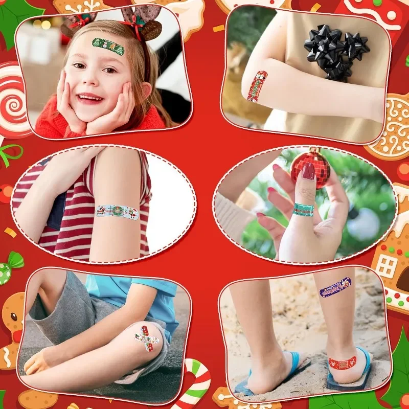 50pcs/set Cartoon Band Aid Christmas Style Plaster Kawaii Cute PE Patch for Wound Dressing Adhesive Bandages Woundplast