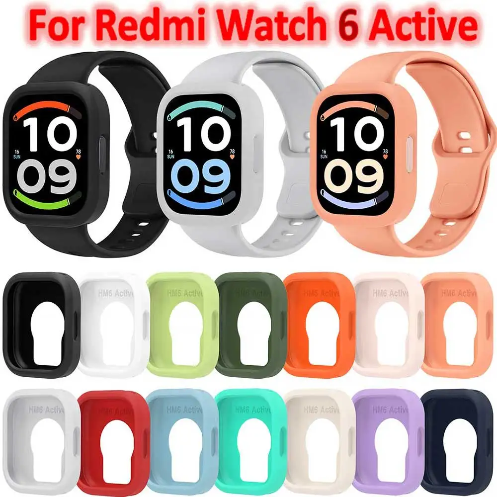 Soft Silicone Case For Redmi Watch 6 Active Anti-Scratch Screen Protector Shell Bumper Protective Cover For Redmi Watch6 Active