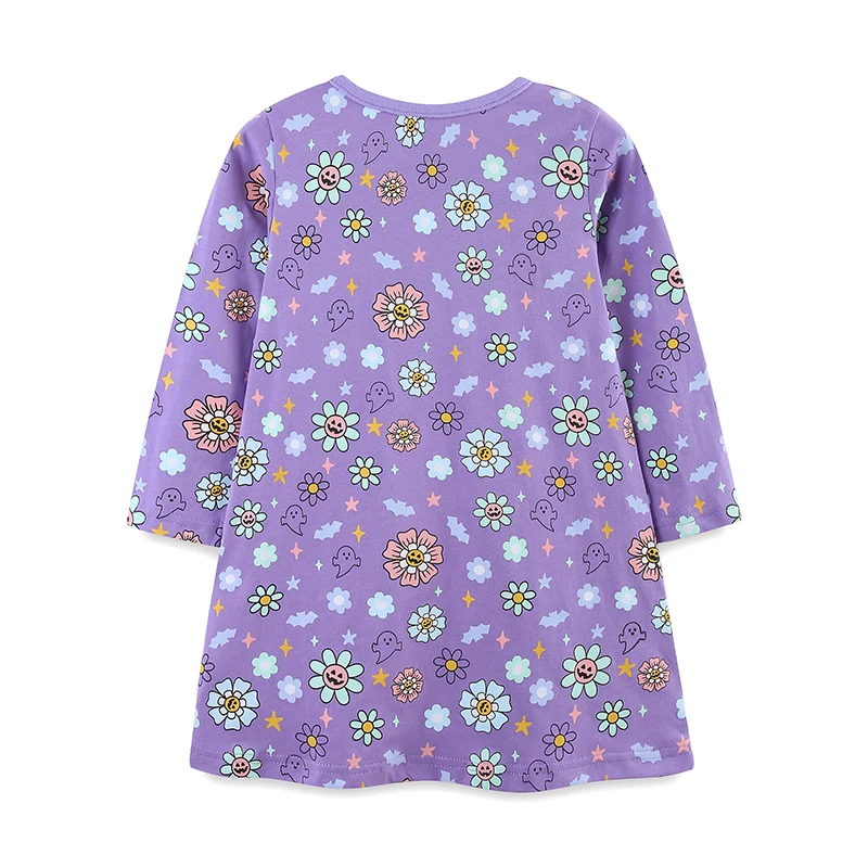 Little maven Children's Clothes for Kids Autumn Spring Baby Girls Long Sleeves Halloween Costumes Cartoon Pumpkin Casual Dress