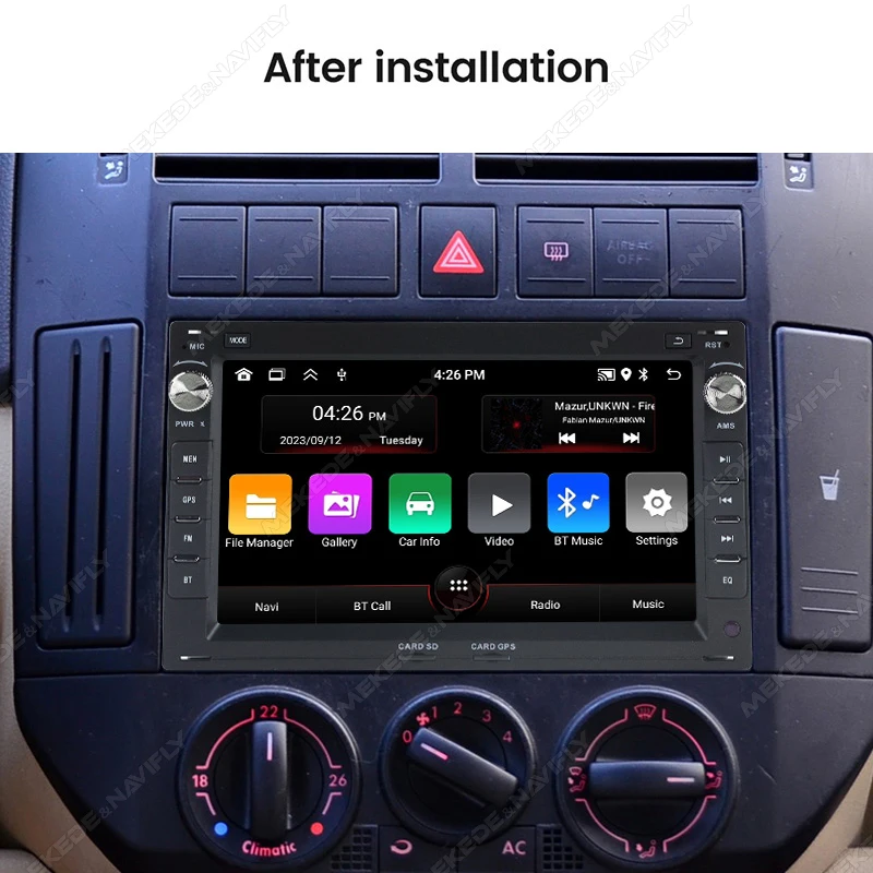 2 Din Android 13 Car Radio Carplay For VW PASSAT B5 MK4 MK5 SHARAN Jetta Bora Polo TRANSPORT T5 CITI CHICO Multimedia GPS Stereo