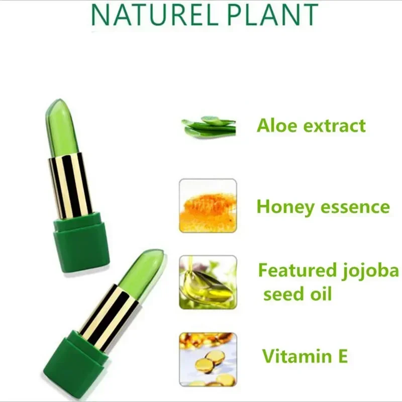 Aloe Vera Lipstick Batom Natural Temperature Change Color Jelly Lip stick Long Lasting Moistourizing Nutritious Lip Balm Makeup view 4