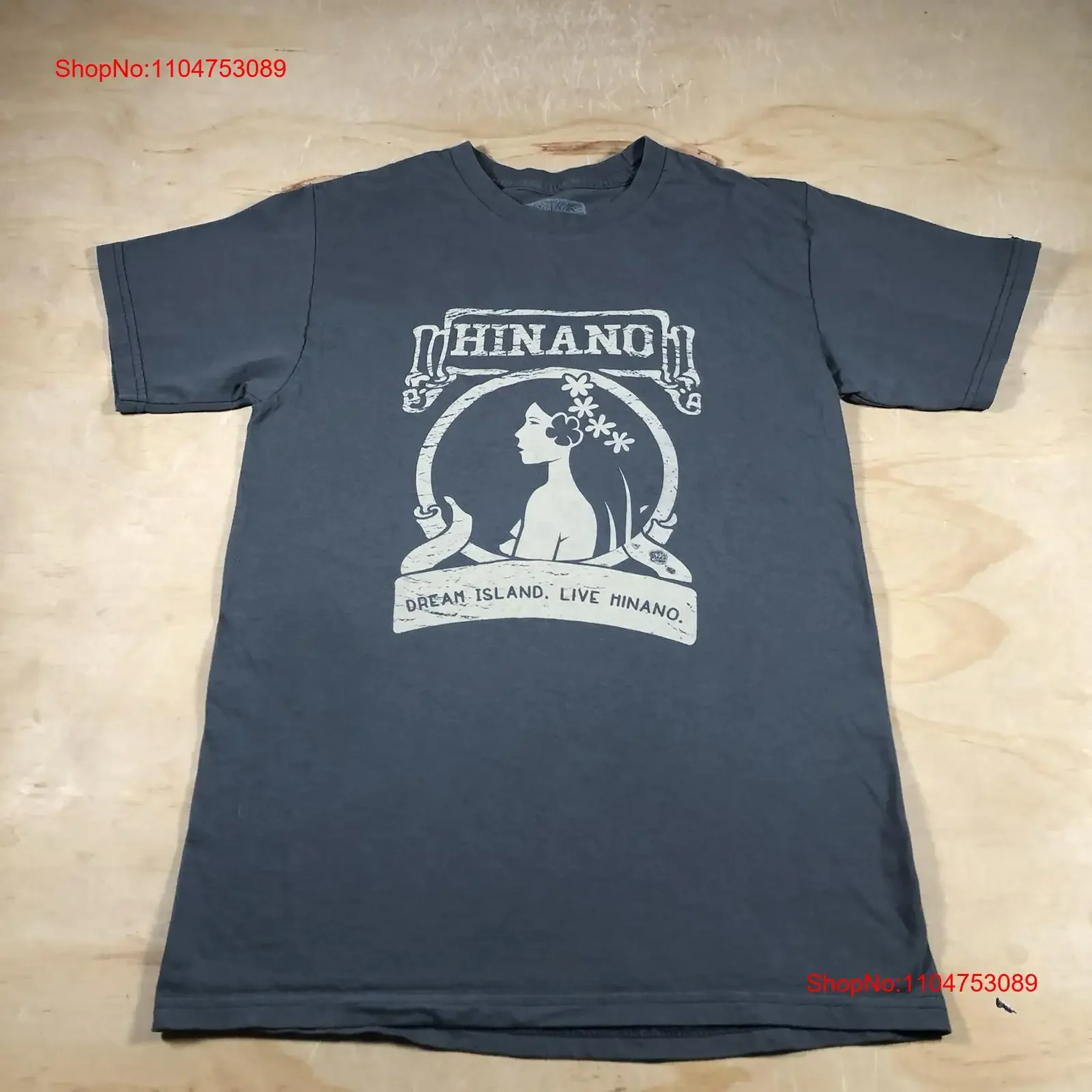 A4269 Hinano Tahiti Hawaii T Shirt Mens Small Polynesian Vahine Logo Gray vintage Washed Breathable Stylish Versatile