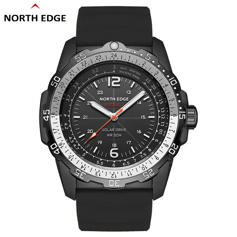 Outdoor sports waterproof solar charging watch Photokinetic luminous long endurance swimming men's watch can measure speed