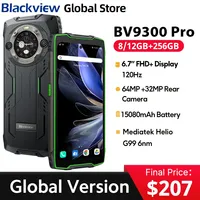 Blackview BV9300 Pro Rugged Phone Helio G99 6.7'' 120Hz Display 8/12GB 256GB Smartphone With Dual Screen 15080mAh 64MP Cellphone