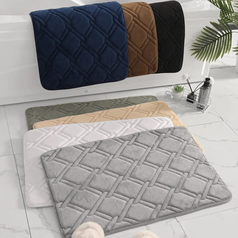 

Comfort Memory Foam Bath Mat Carpet Non-slip Super Absorb Shower Bathroom Mat Doormat Basin Bathtub Side Floor Rug Soft Foot Pad