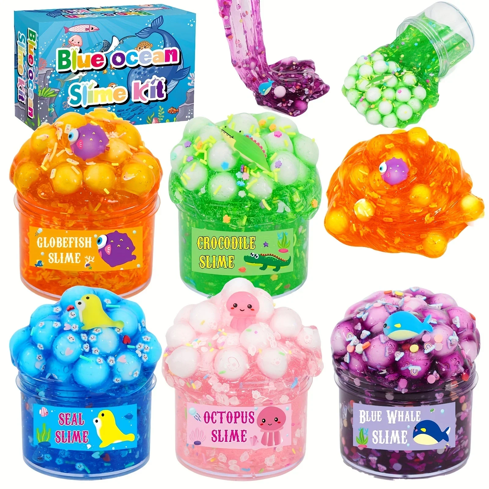 70ml Slime Crystal Mud Ocean Set Clay Clay Glue Colored Mud Decompression Toy 5-color Crystal Mud Decompression Toy