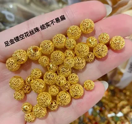 

999 real gold beads loose beads pure gold balls diy bracelet / necklaces gold jewelry accessories 5.7mm diameter