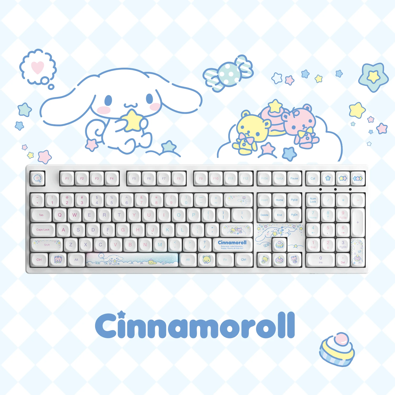 

Akko x Cinnamoroll 3108 Mechanical Keyboard 2.4GHz & Wired Cute Cartoon Anime Keyboard Gift for Mechanical Keyboard Fans