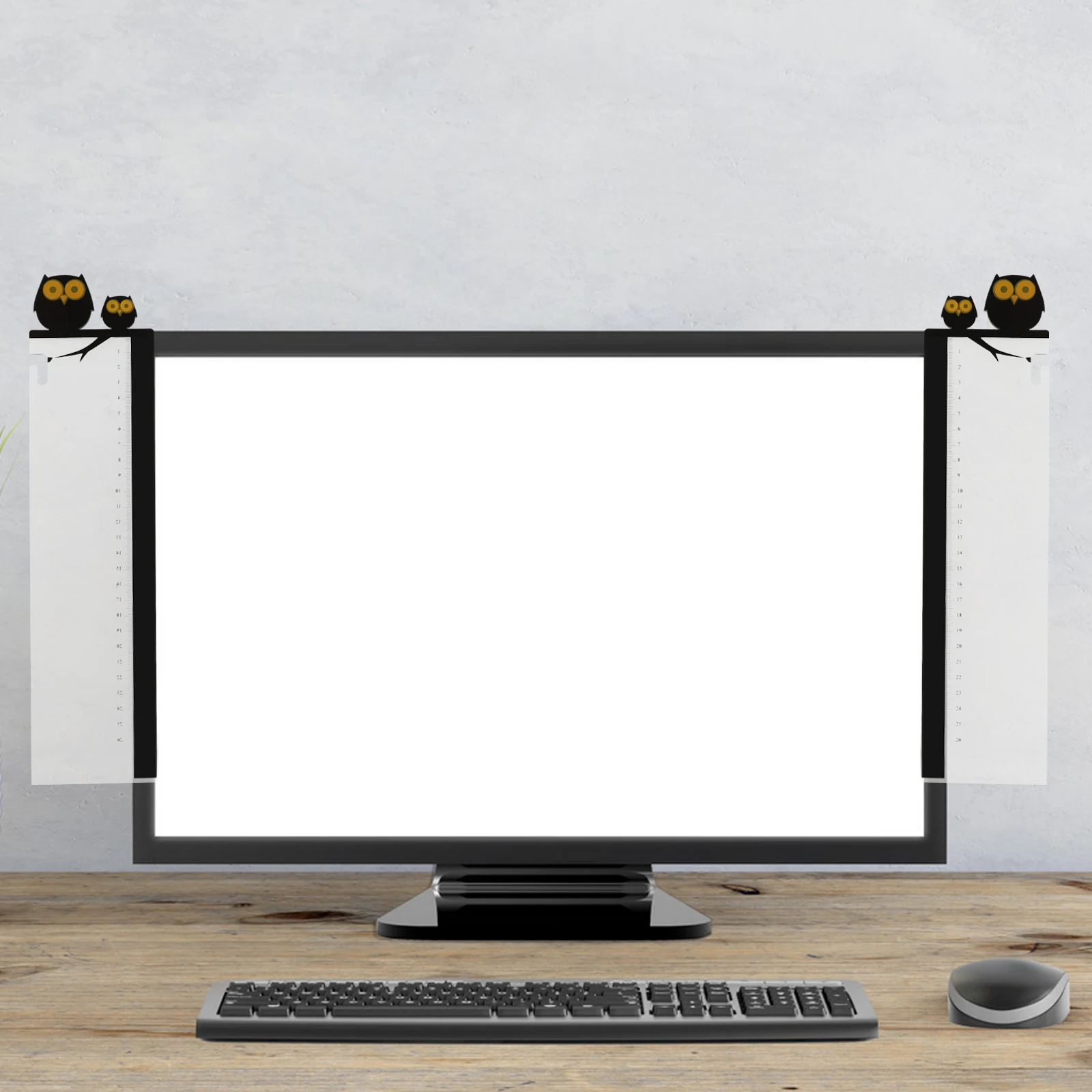 

2pcs Computer Side Panel Acrylic Sticky Board Memo Computer Monitor Side Panel Pad Screen Display Notes Ruler Design