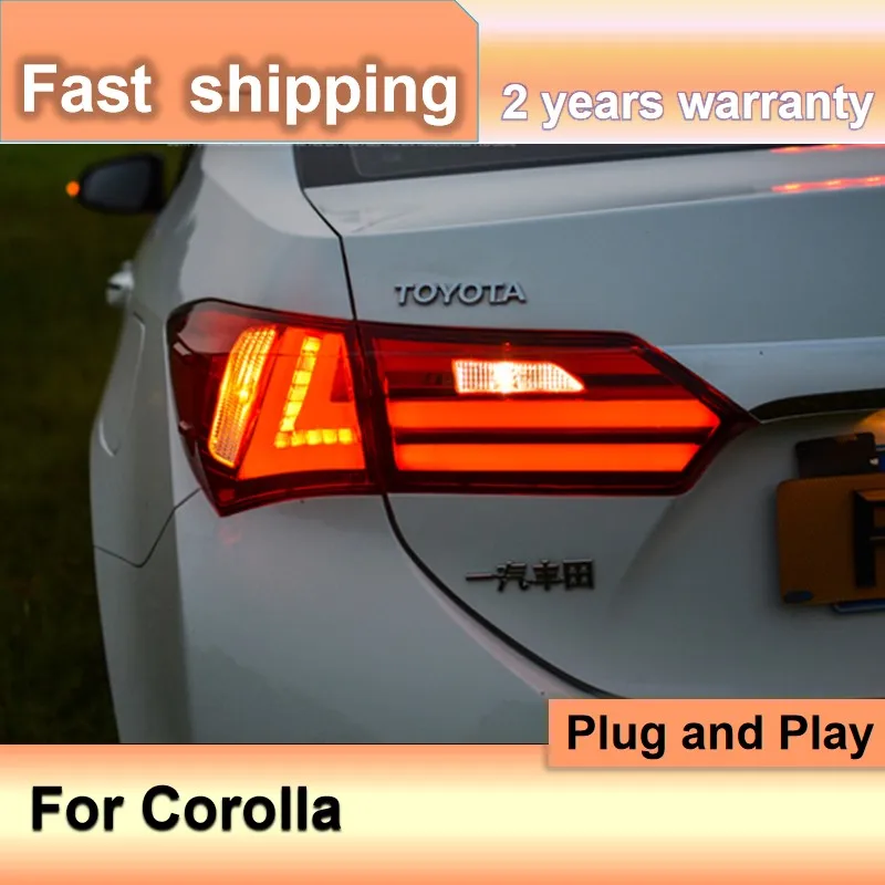 

Car Accessories for Toyota Corolla Taillights 2014-2017 Corolla Tail Lamp Altis Tail Lights Rear Fog Brake Turn Signal