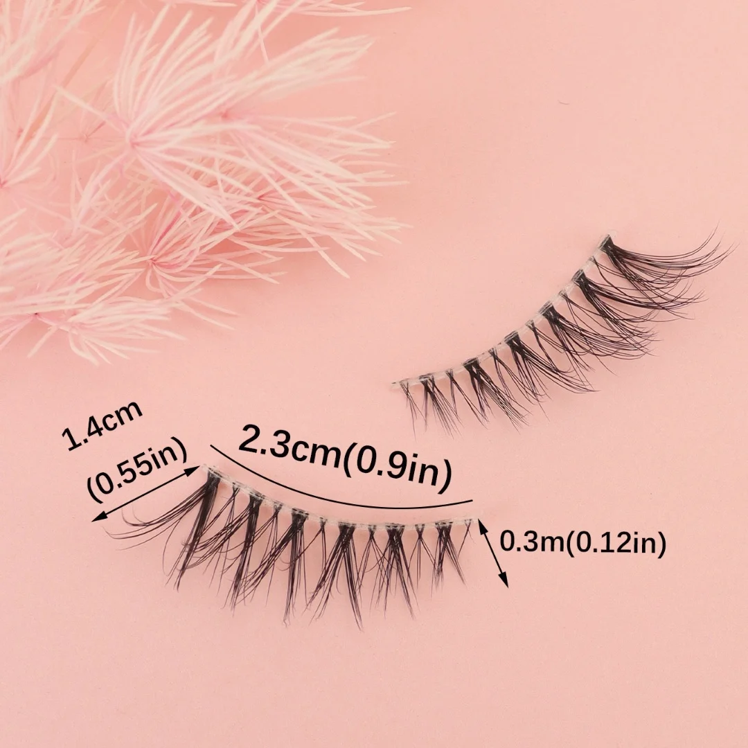 5 Pairs Natural Look Manga Fake Eyelashes - Reusable Wispy Lashes for Cosplay and Stages