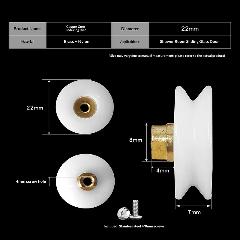 Shower room glass sliding door rollers, bathroom partition door wheels, old-style bathroom convex hanging wheels, sliding door s