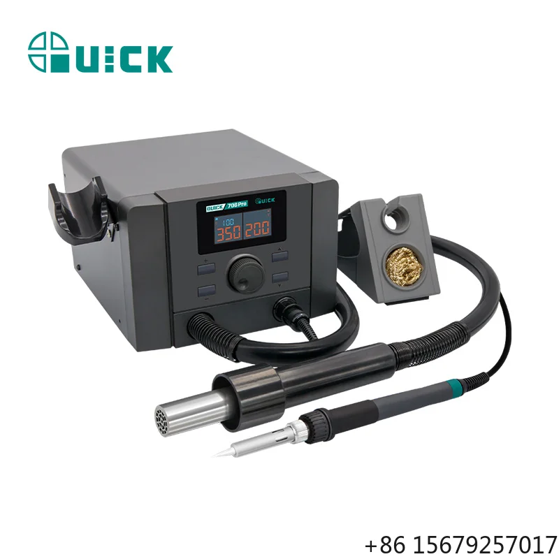Soldering Desoldering Station 2-in-1 Quick 708Pro 709Pro Soldering Rework Station for CPU/Mobile/Computer/PCB Desoldering