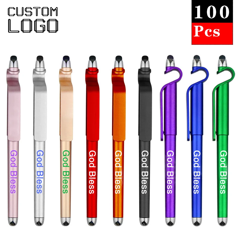 100Pcs New Mobile Phone Holder Touch Screen Neutral Pen Personalized Printing Logo Business Advertising Gift Signing Pen