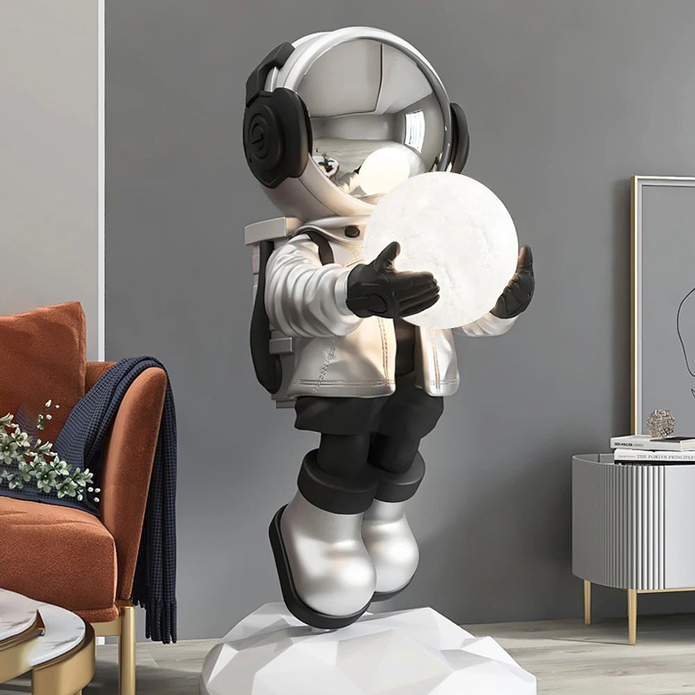 Fiberglass Astronaut Statue Creative Luxury Furniture Astronaut Ornaments For Indoor Decoration