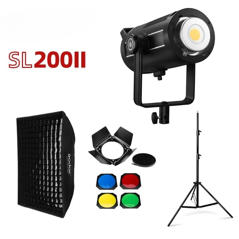 

G Odox SL200II SL-200W II 200W Bowens Mount Daylight Balanced 5600K 2.4G Wireless X System for Interview LED Video Light