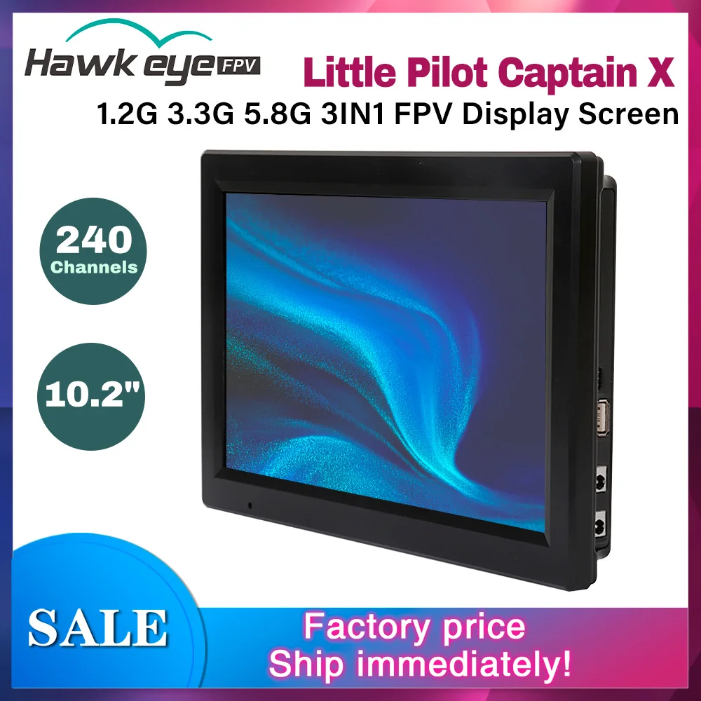 Hawkeye  Captain X 3IN1 FPV Monitor 1024*600 1000LUX 1.2G 3.3G 5.8G 240CH Auto Search with DVR FPV Monitor Dual Receivers