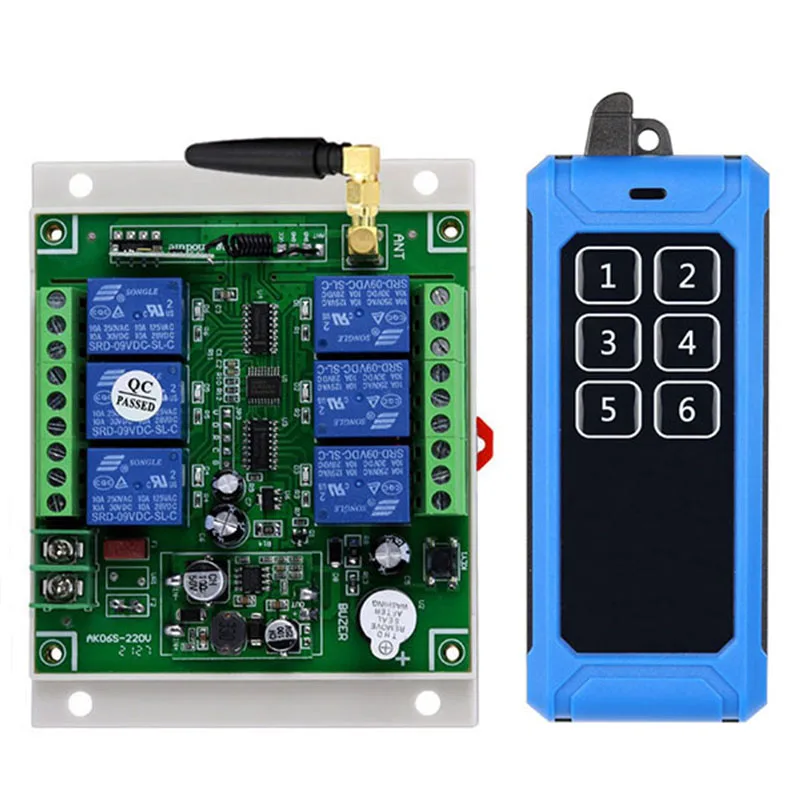 

Industrial 1000m DC12V 24V 36V 6CH Wireless Remote Control LED Light Switch Relay Output Radio RF Transmitter 433 MHz Receiver