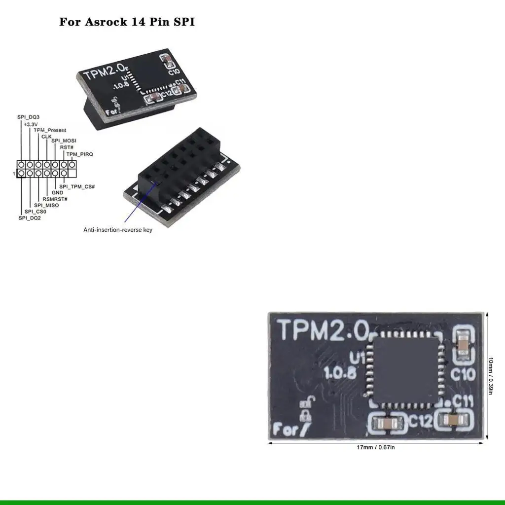 

U55C SPI 14Pin модуль материнской платы с шифрованием и безопасностью, электронный компонент