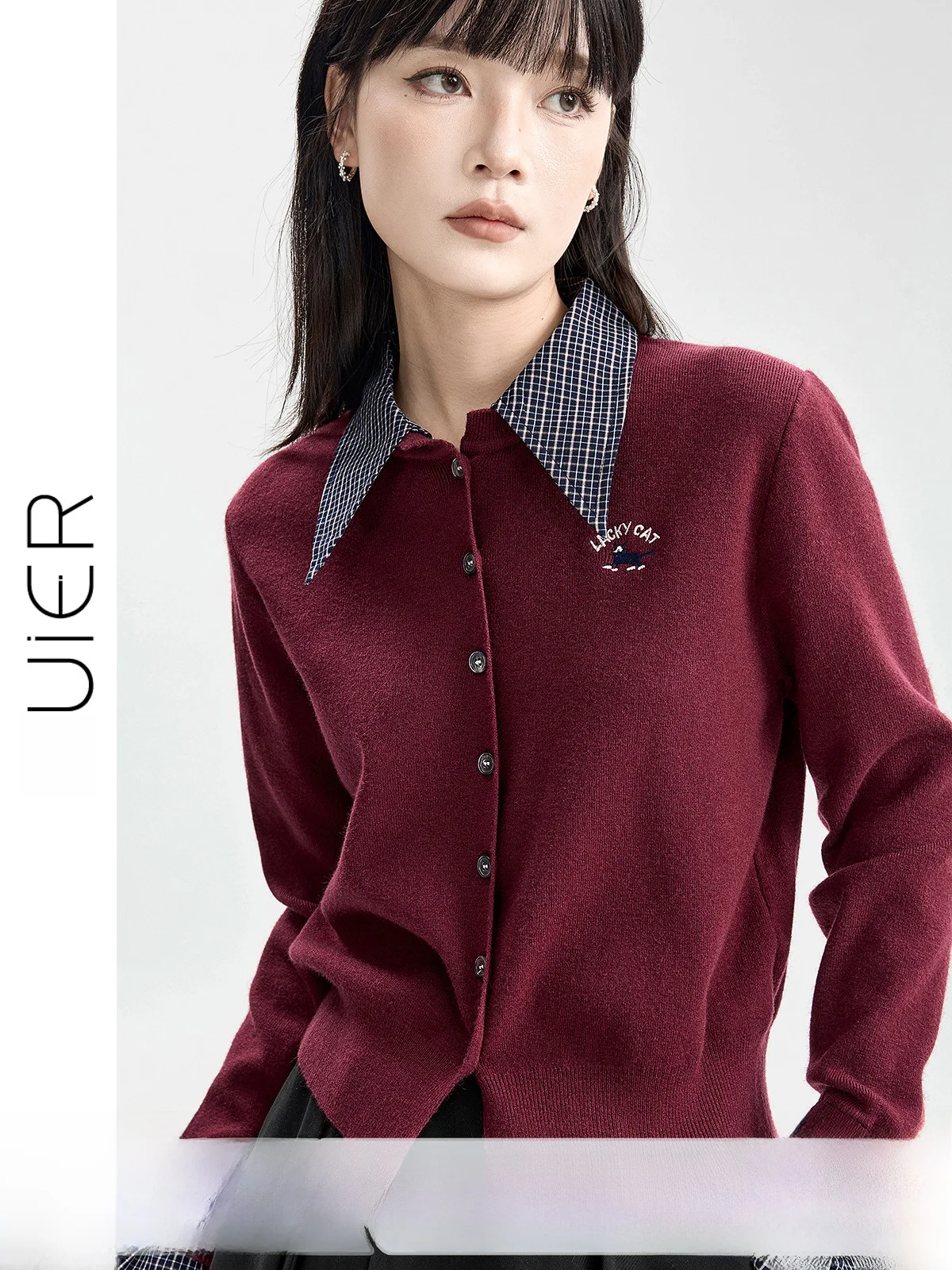 

Женский вязаный топ Guier Ne с вышивкой, дизайн, осенний новый Sle Long Sve, стандартный крой, модный айс