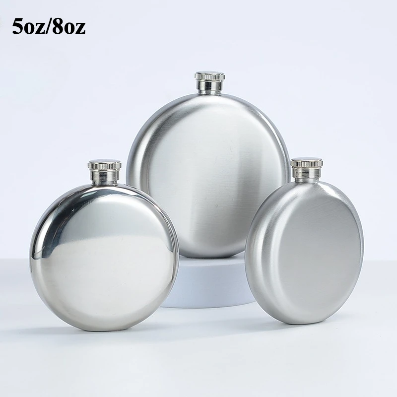 

Карманная бутылка вина на 5 унций/8 унций, горшок для ликера, круглая фляга для вина, фляга для виски из нержавеющей стали, фляга для спирта, аксессуары для напитков