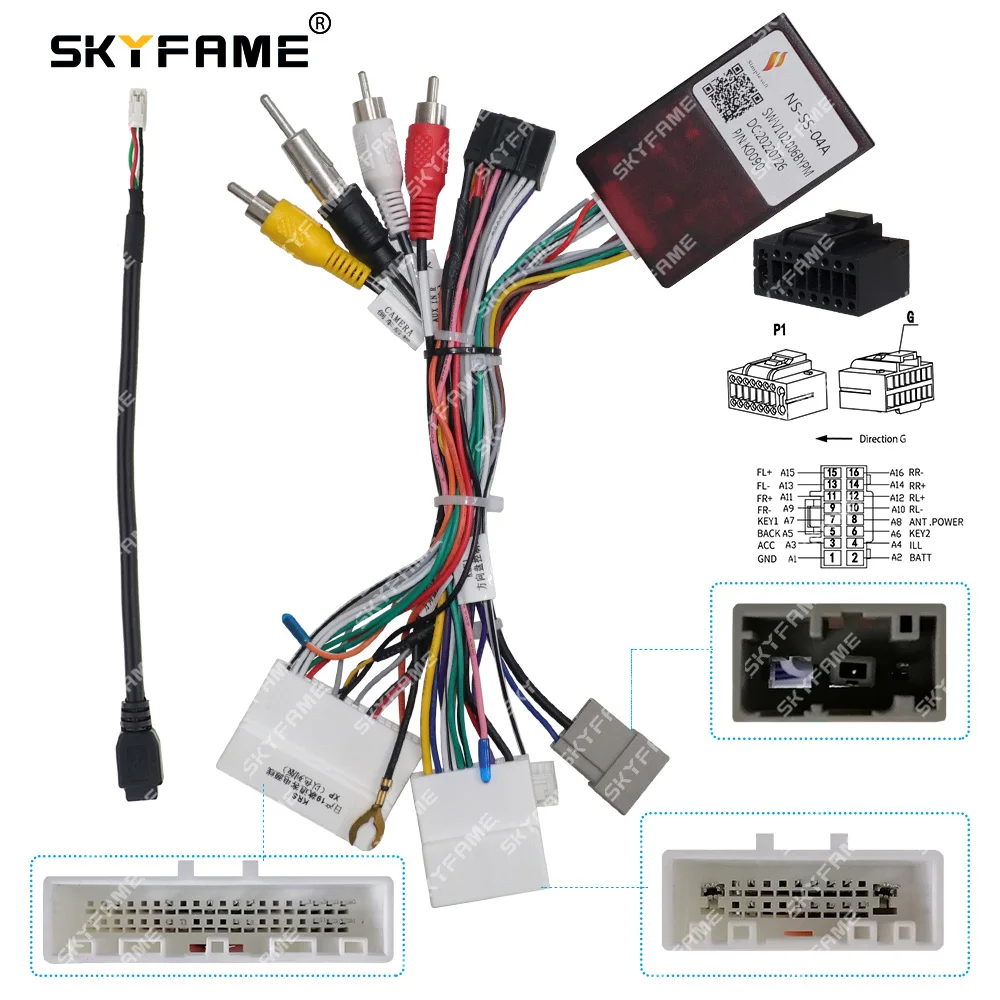 SKYFAME Car 16pin Wiring Harness Adapter Canbus Box Decoder Android Radio Power Cable For Nissan Qashqai X-Trail NS-SS-04A