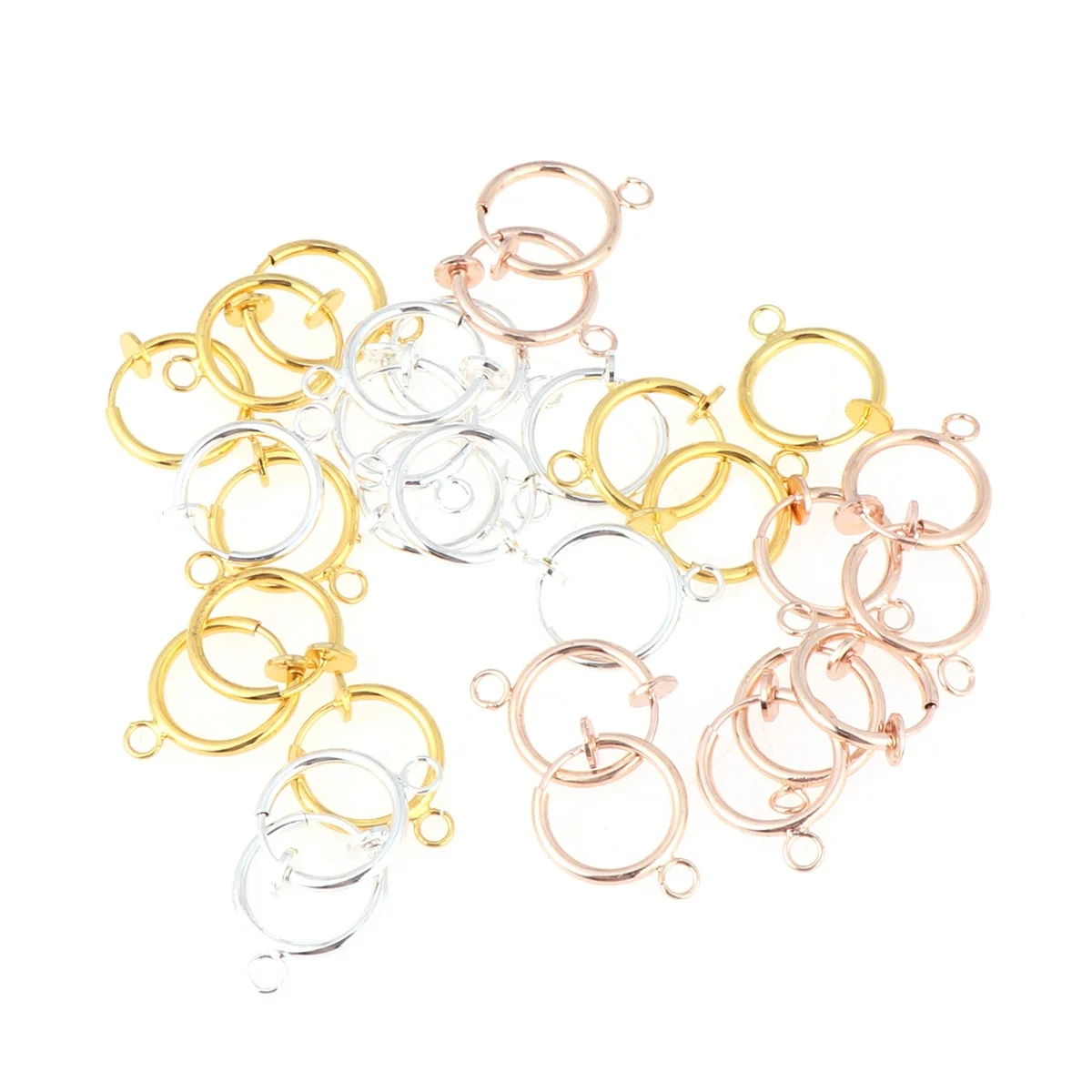 

30pcs Silver Hoop Clip Earrings Non Piercing Accessories Women Girls Durable Safe Comfortable Long Time Color Retention Handmade