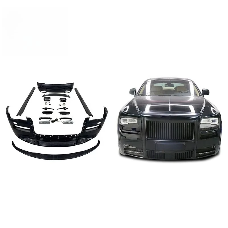 Style Fiberglass+Carbon Fiber Body Kit for Rolls Royce Ghost 2nd Generation Front Bumper Side Skirts Rear Spoiler Bumper Kit