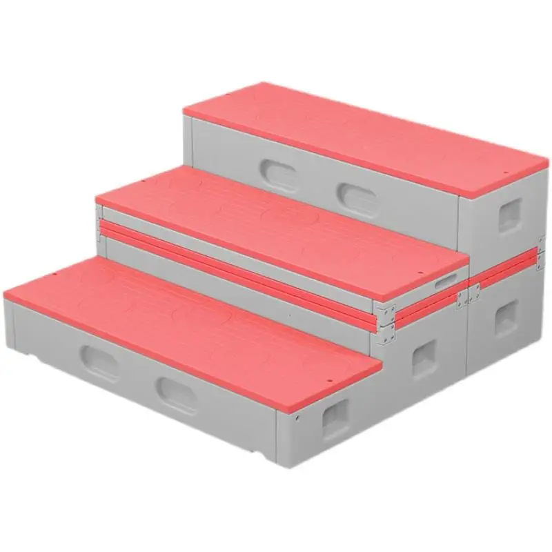 Chorus steps three-layer plastic pe choir table steps mobile folding ladder