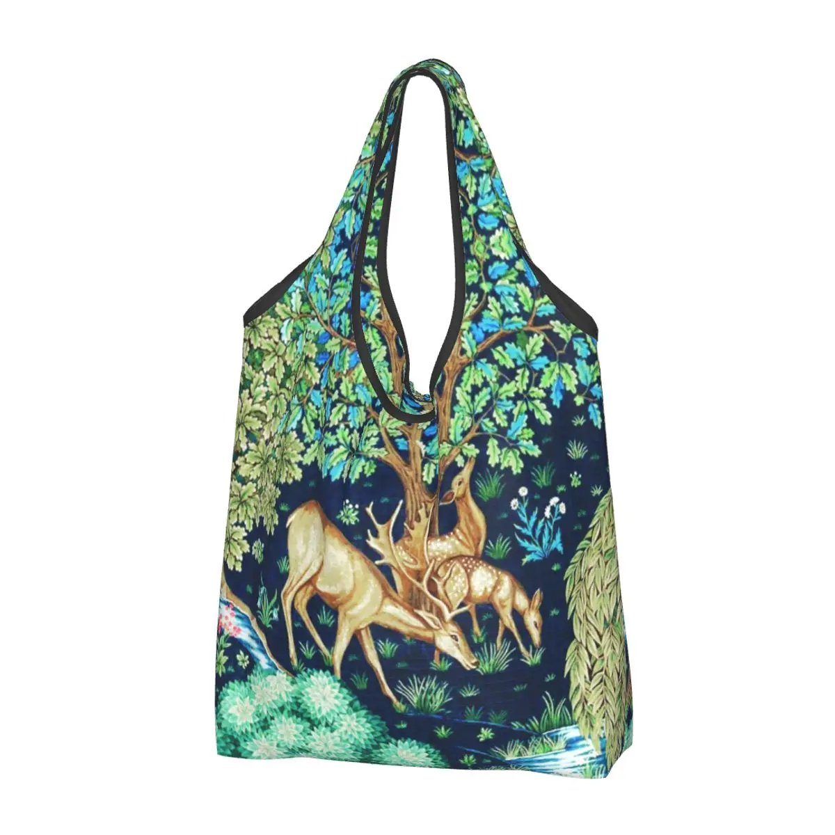 

Forest Animals William Morris Deer Groceries Shopping Tote Bag Women Fashion Shopper Shoulder Bags Large Capacity Handbag