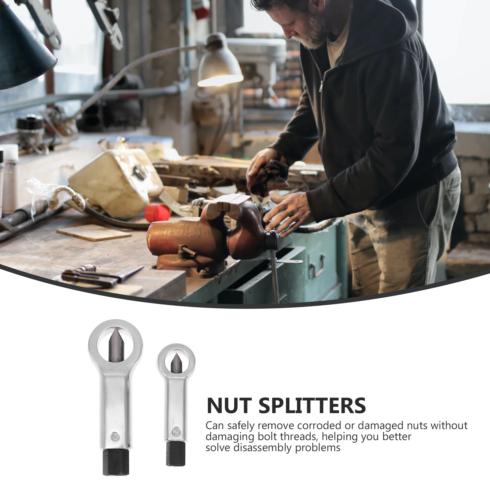 

2Pcs Nut Splitter Separator Tools Disassemble Nuts High Quality Bearing Steel Rust Proof Surface Screwdriver Kit