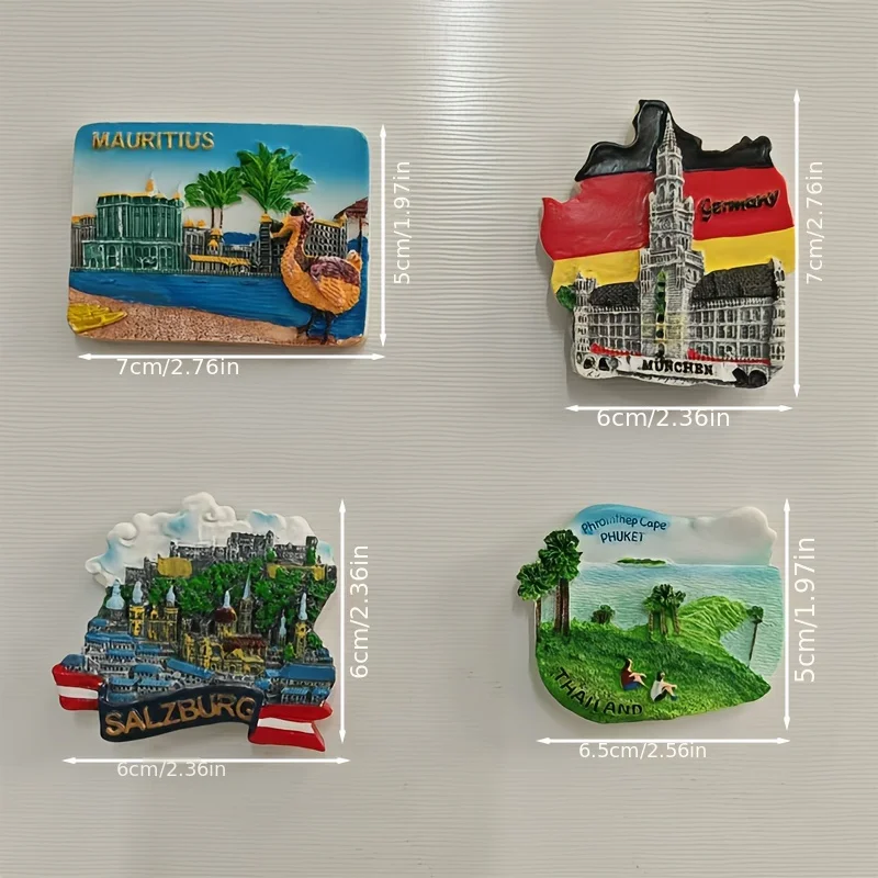 1 قطعة اليدوية ثلاثية الأبعاد الراتنج الفن مغناطيس الثلاجة ، قطار تايلاند فوكيت ميونيخ ألمانيا سالزبورغ أيرلندا الإيطالية الإسبانية مصارعة الثيران Finlan