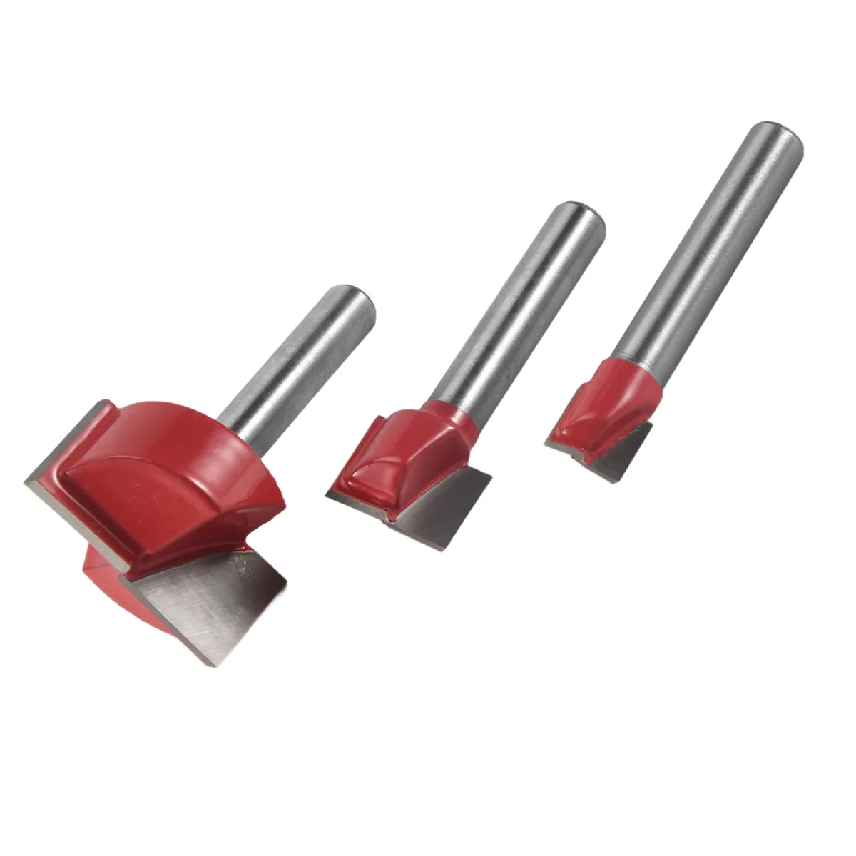 New 3Pcs Cleaning Bottom Router Bit Set 6mm Shank Double Flute Carbide Cutter Flat Spoilboard Surfacing Planing Tool