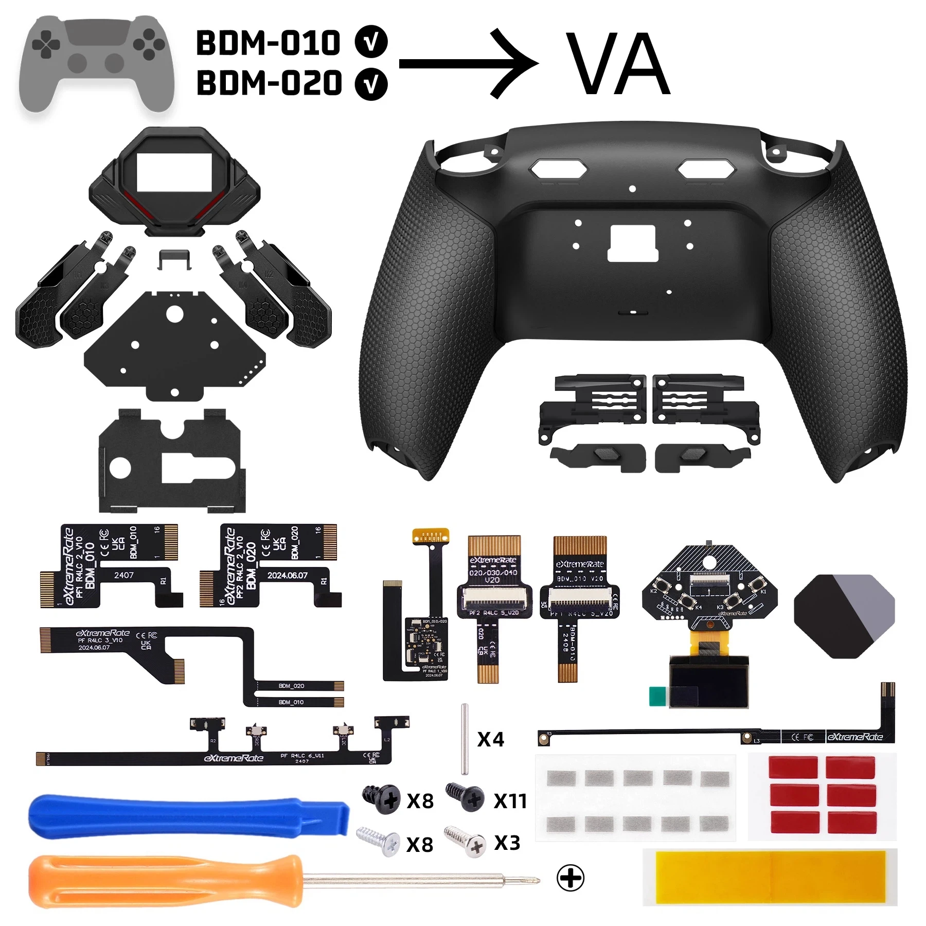 eXtremeRate SPARK Back Paddles Kits with OLED Display for ps5 Controller BDM-010 020 030 040 050 Remappable 4 Back Buttons Sets