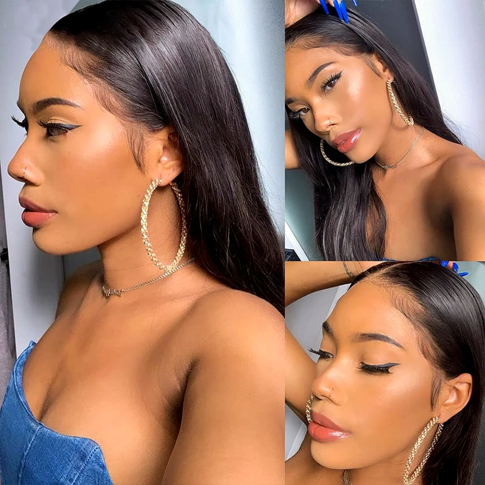 Straight Lace Front Wig 13x4 Lace Frontal Human Hair Wig For Black Women Brazilian 30 36 Inch 13x6 Hd Transparent Lace Front Wig